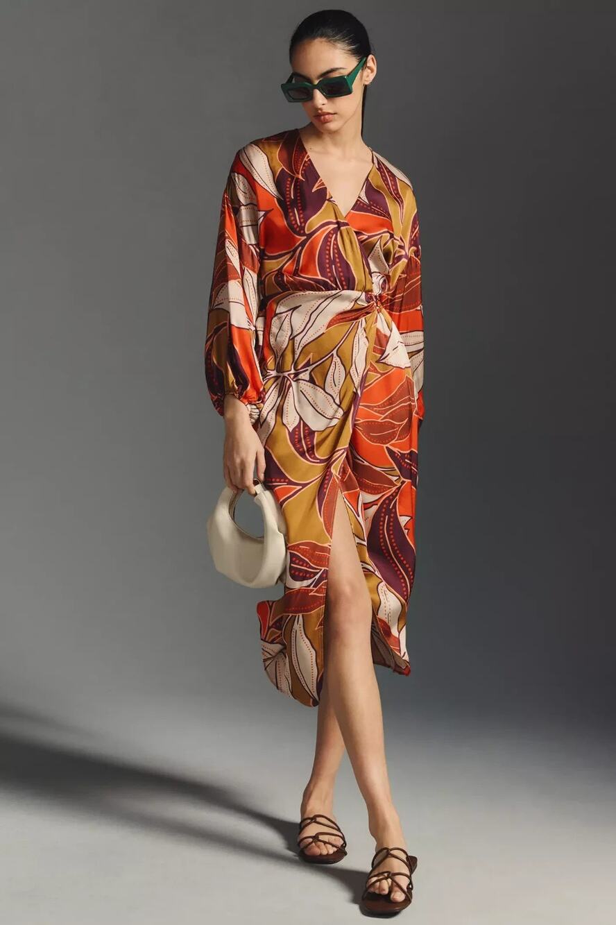 Anthropologie Printed Wrap Dress SZ S